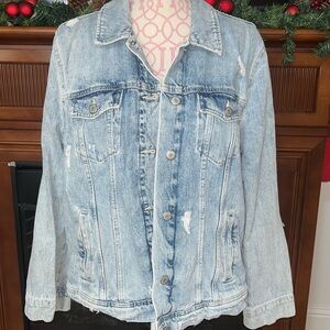Old Navy Light Blue Distressed Jean Jacket